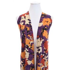 Lularoe Joy Floral Art-to-Wear Colorful Vest Duster Cardigan Unicorn Women Sz S